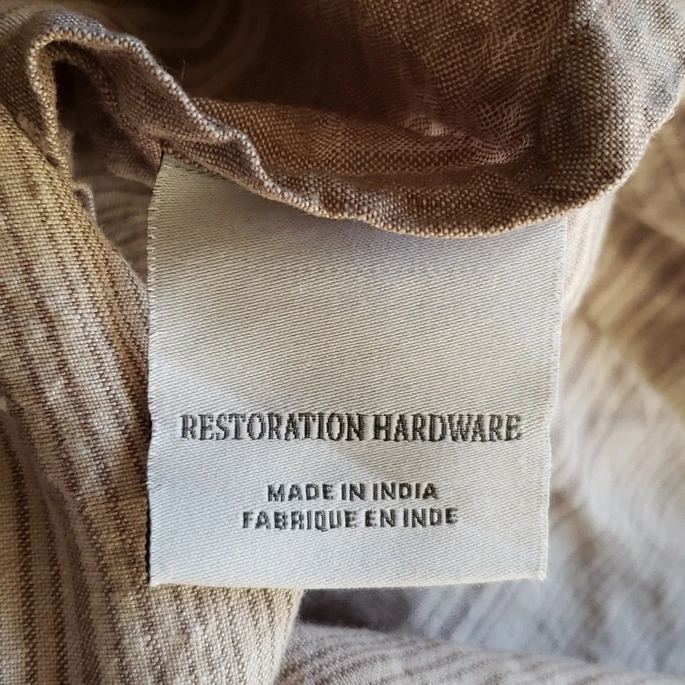Restoration Hardware Linen Neutral King Size Pillow Shams Set of 2